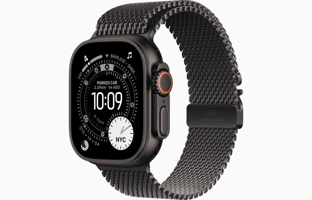 Apple Watch Ultra 3 GPS + Cellular, 49mm Black Titanium Case with Black Titanium Milanese Loop